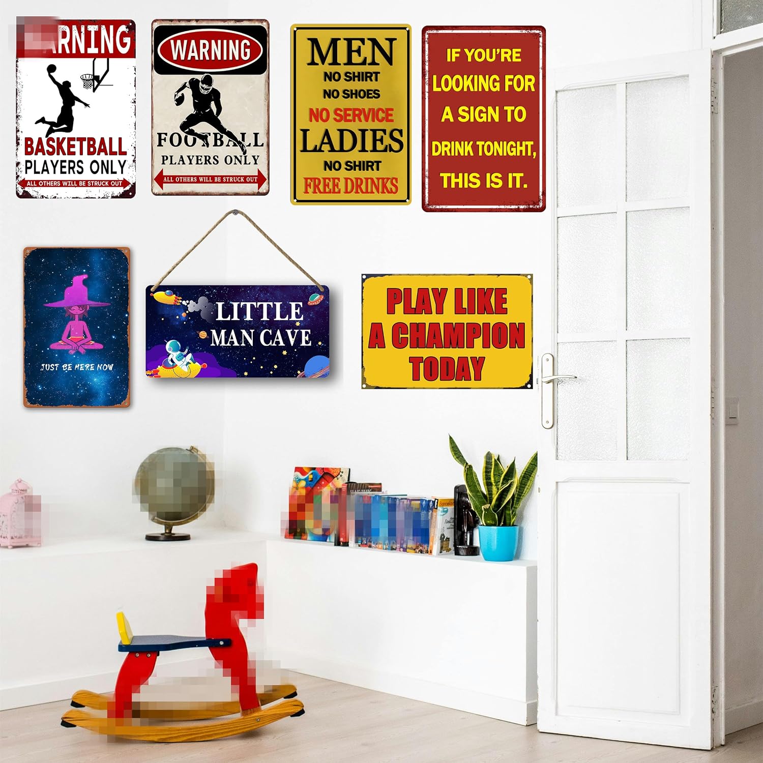 Basketball Tin Sign Basketball Decor Gifts For Boys 8-12 Sports Decor For Boys Bedroom Basketball Room Poster Vintage Metal Warning Basketball Players Only All Others Will Be Struck Out 8X12 Inch image 4