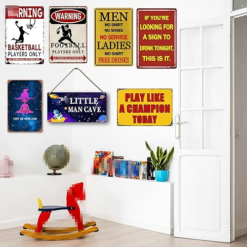 Miniatura 4 de Letrero de hojalata de baloncesto, regalos para niños de 8 a 12 años, decoración deportiva para dormitorio de niños, póster de sala de baloncesto,