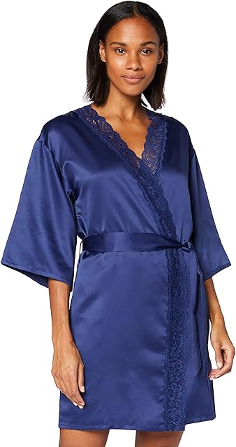 Iris & Lilly Women's Satin Kimono Dressing Gown