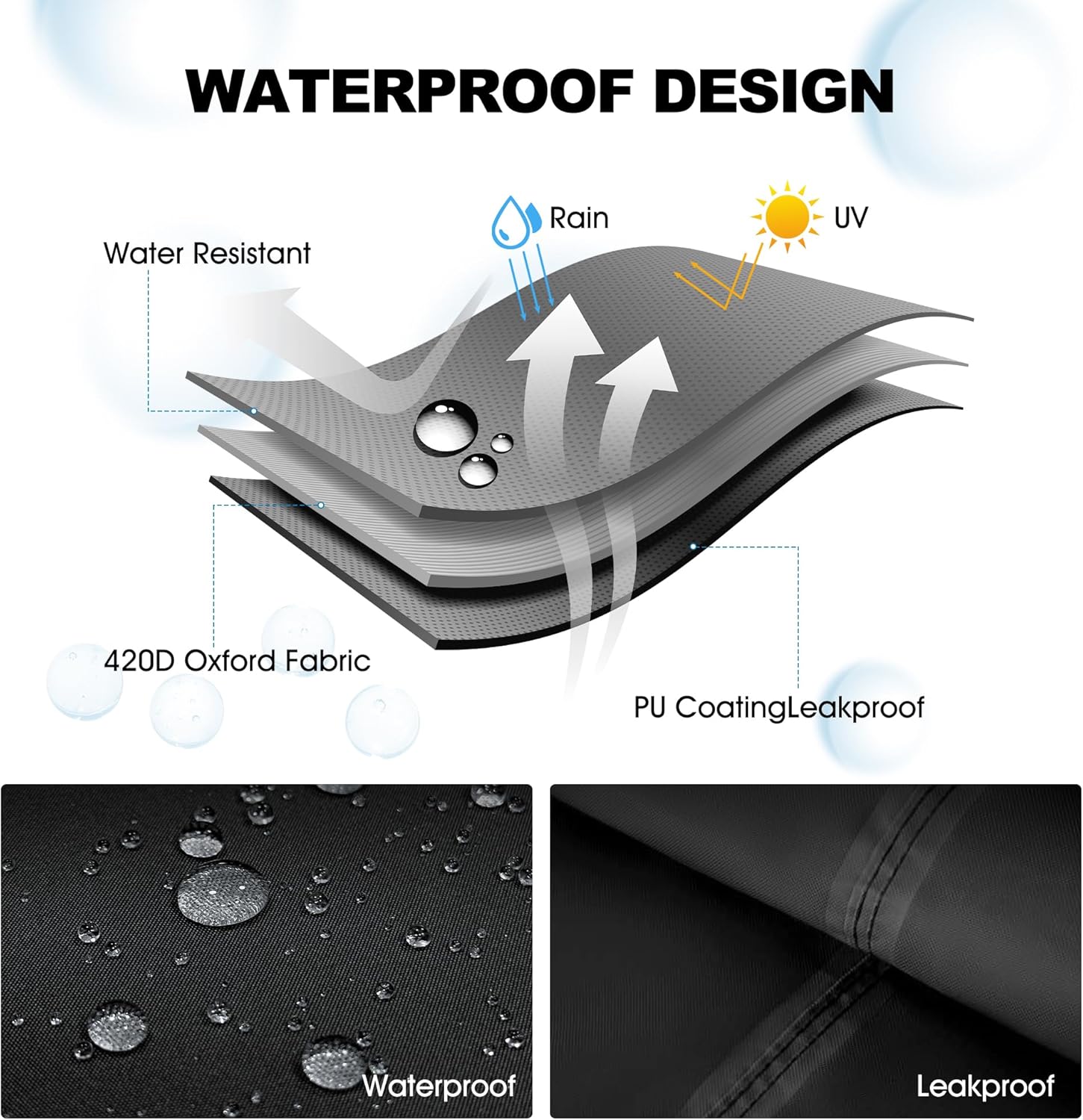 Egg Chair Cover Outdoor 75'', Waterproof Single Seat Hanging Rocking Chair Cover for Patio Wicker Swing Chairs, 420D Oxford & Drawstring