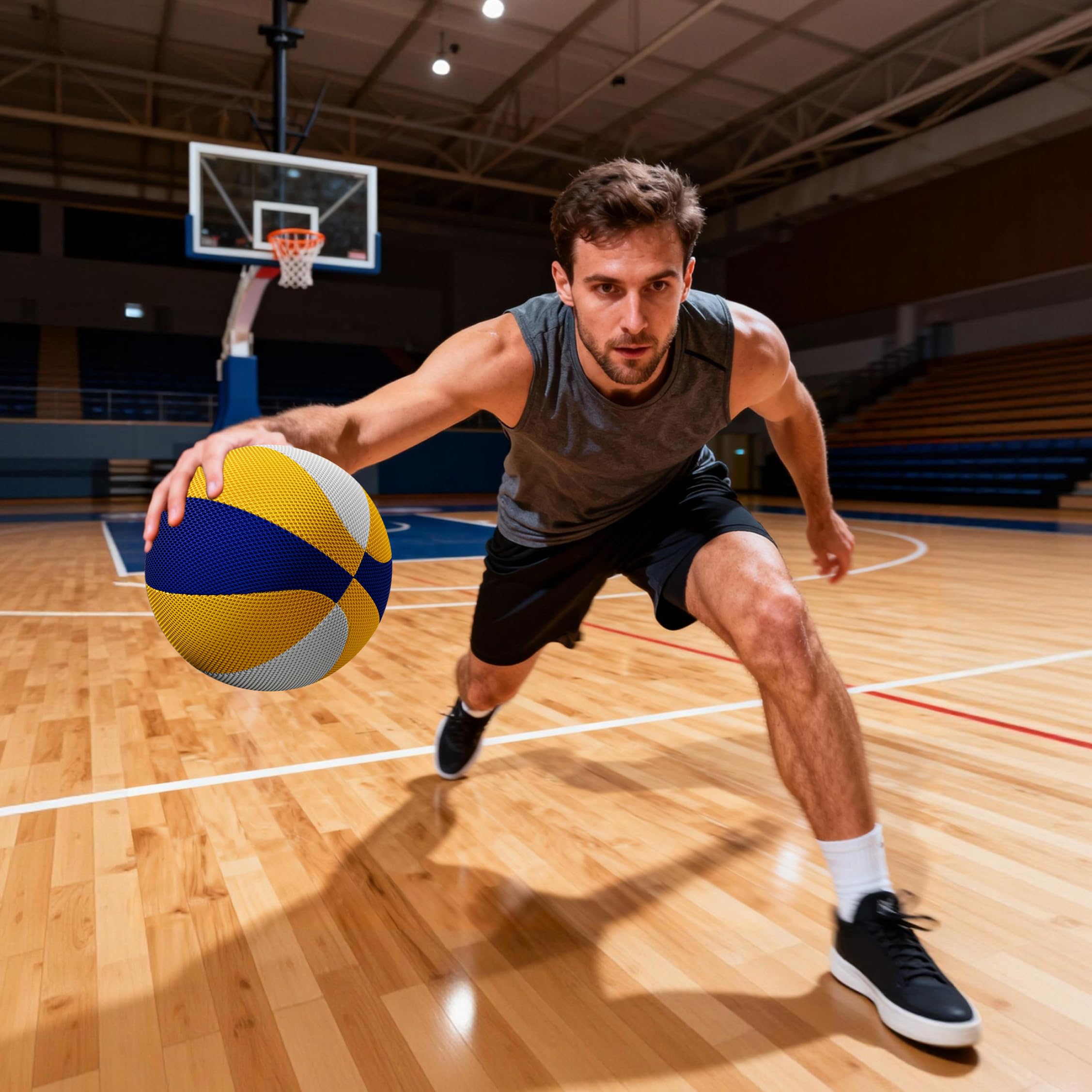 Baloncesto silencioso Baloncesto silencioso Pelota de Goteo Interior silenciosa Espuma silenciosa para Entrenamiento en Interiores Azul Amarillo Tamaño 7