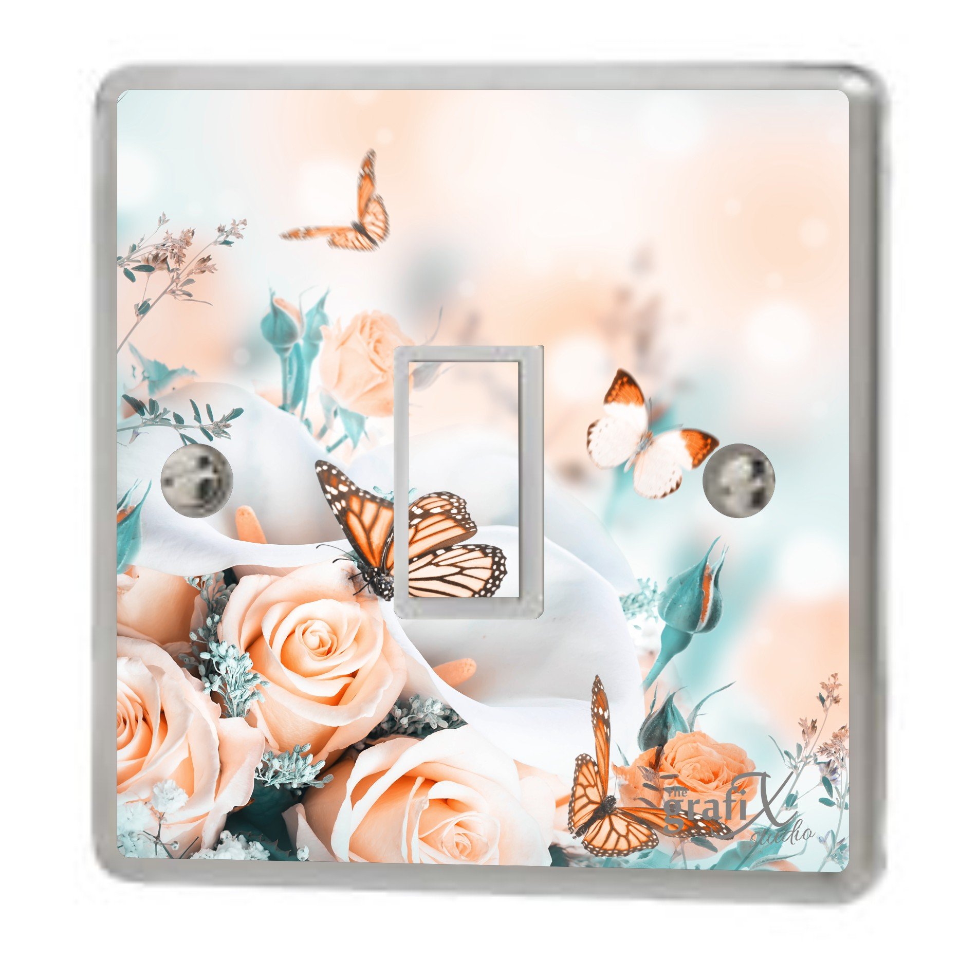 the grafix studio Flower & Butterflies Light Switch & Double Sticker Vinyl/Skin cover sw102