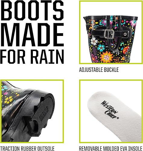 Miniatura 4 de Western Chief Botas de lluvia altas e impermeables para mujer, para exterior y jardín