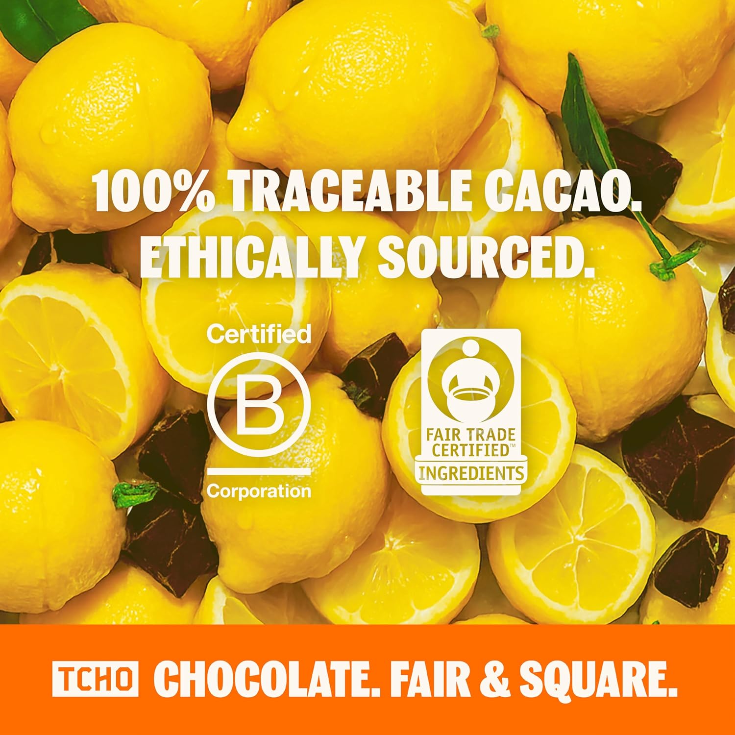 TCHO Lemon Twist Chocolate Bar (5 Pack) | 67% Dark Chocolate Shell with Lemon & Oat-Milk White Chocolate Filling | Plant-Based Organic & Fair Trade | Non GMO, Non-Dairy, Vegan, Soy Free (2.1oz each)