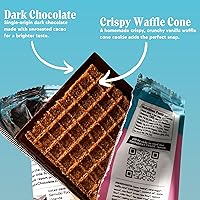 Vista 4 de Raaka Variedad de barras de chocolate con cono de gofre, chocolate gourmet de grano a barra Orgánico, vegano, de comercio justo, sin soja, sin