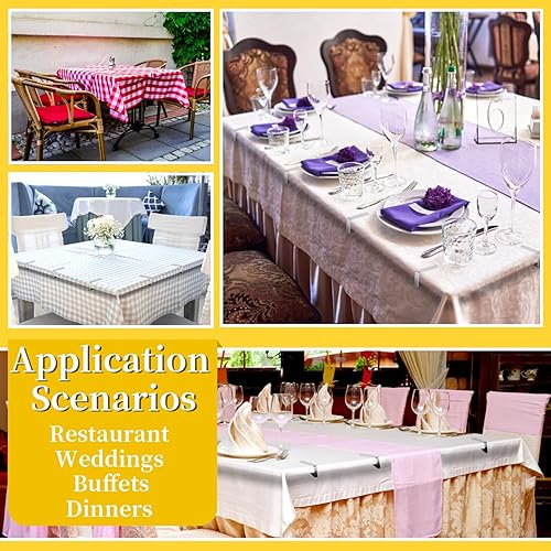 Miniatura 7 de T-Antrix Clips para mantel de acero inoxidable, paquete de 12, grandes, para mesas de 1.8 a 3 pulgadas de grosor, perfectos para el hogar y la