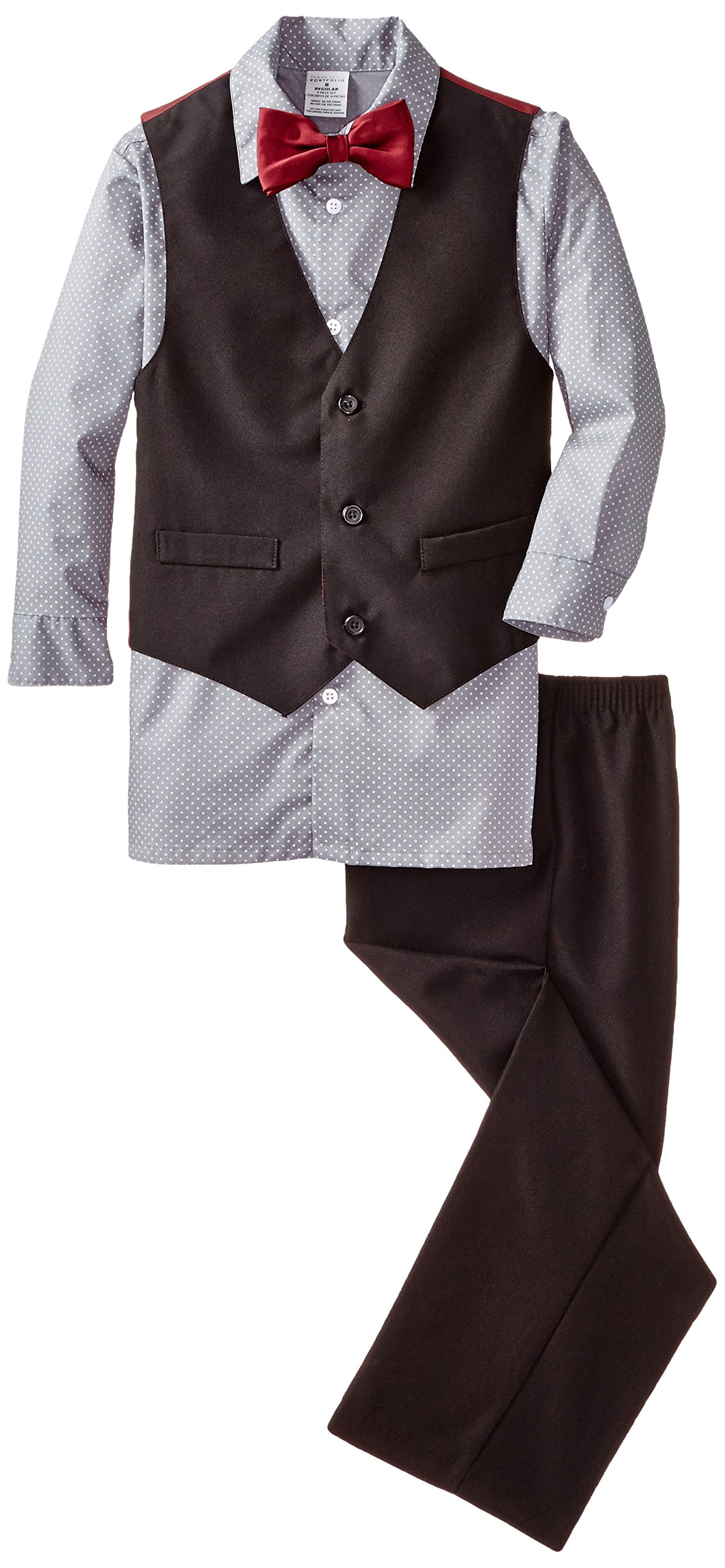 Perry Ellis Big Boys' Solid Poplin Vest Set