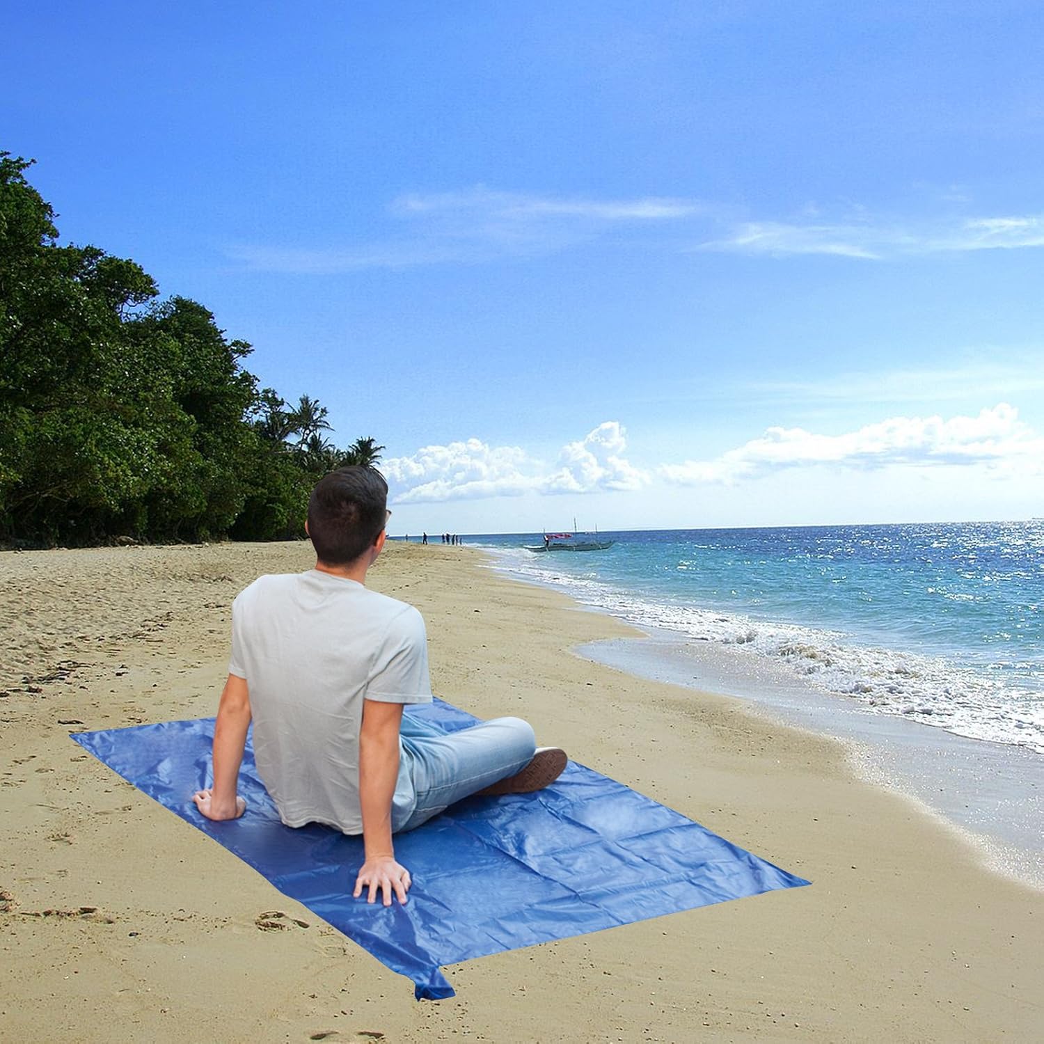 Outer Trails Pocket Picnic Blanket Mat   Water Resistant, Puncture Resistant, Compact, Ultra Lightweight, Compact   Soft   Picnics, Beach, Camping, Concerts, Festivals, Travel, Sports Image