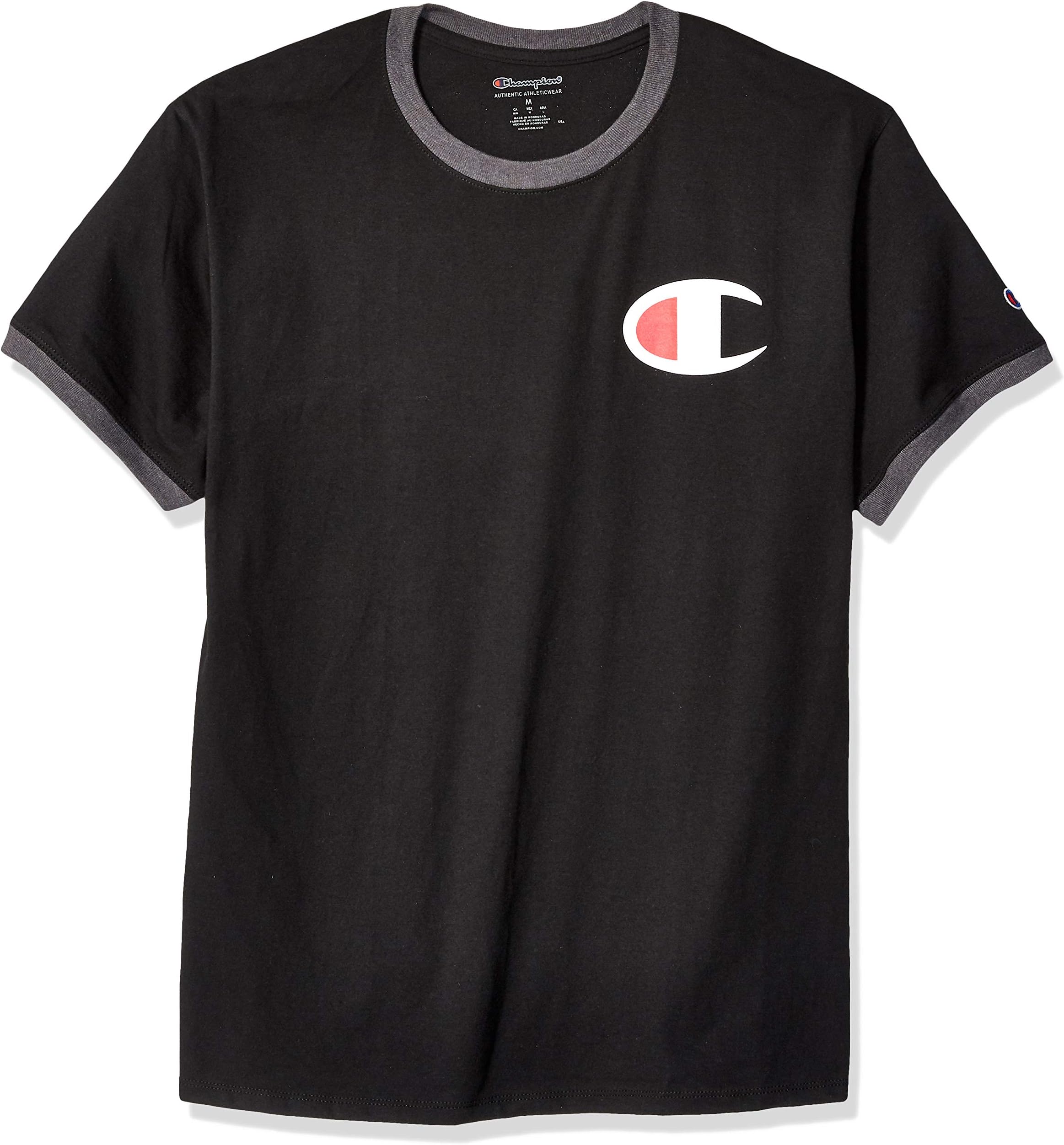 Champion Men's Classic Ringer Tee, Big C Logo