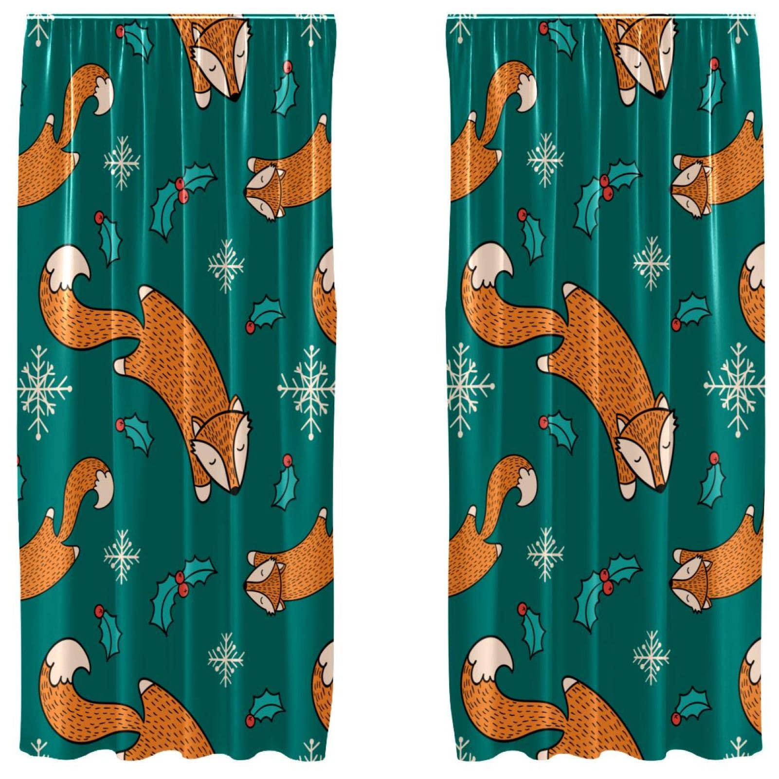 Paneles de zorro de Navidad para sala, el juego de 2 piezas ideal para estas fiestas