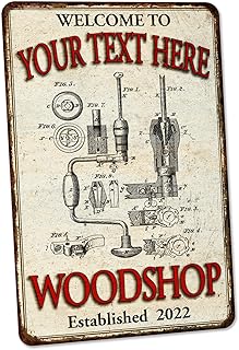Personalized Woodshop Sign Custom Signs Garage Décor Woodworking Gifts For Men Man Cave Décor Screwdriver Drill Patent Sign Vintage Sign 108122002087