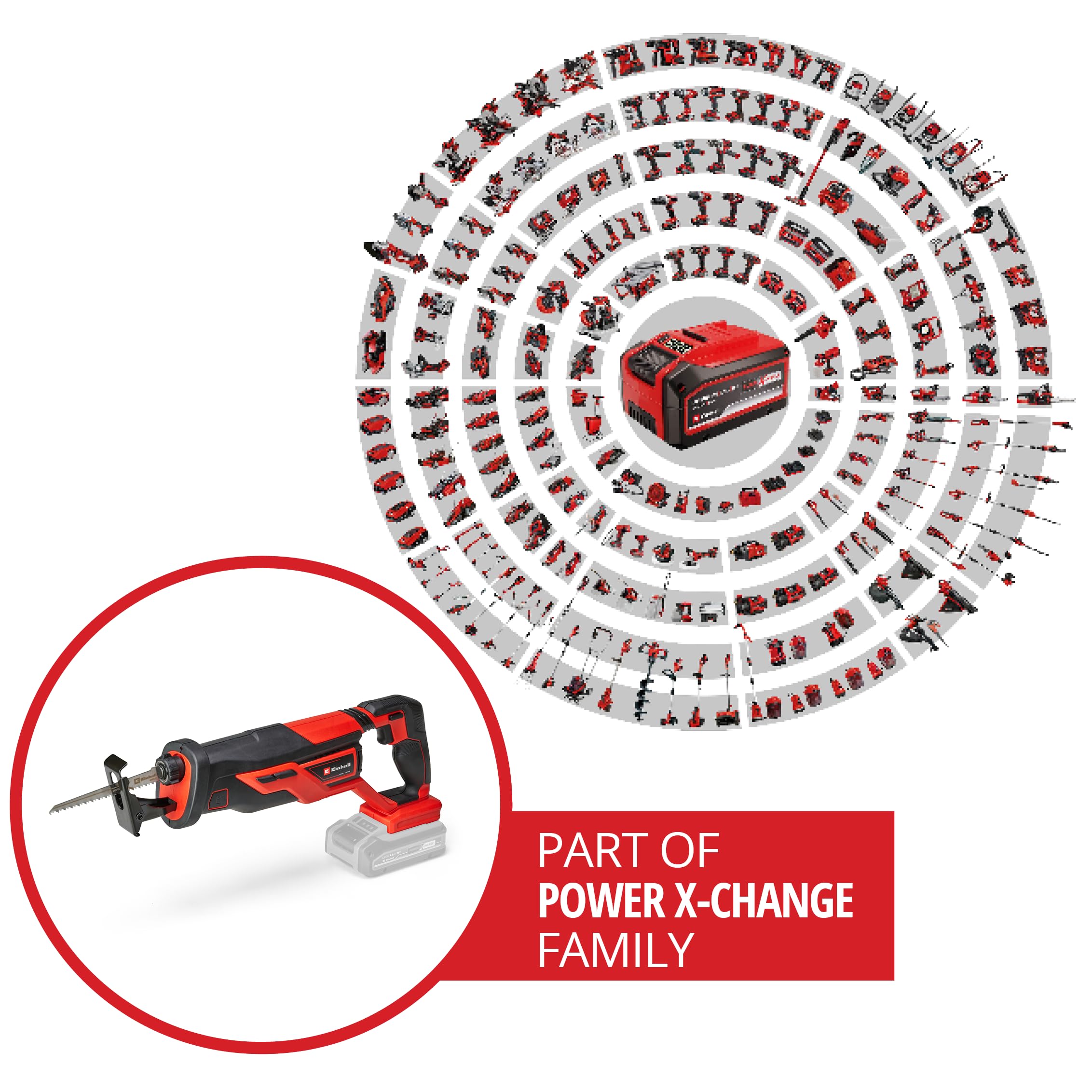 Einhell Sega universale a batteria TE-AP 18/26 Li-Solo Power X-Change (Li-Ion, 18 V, 26 mm, profondità di taglio 18 cm in legno, con lama per sega, consegna senza batteria e caricatore)