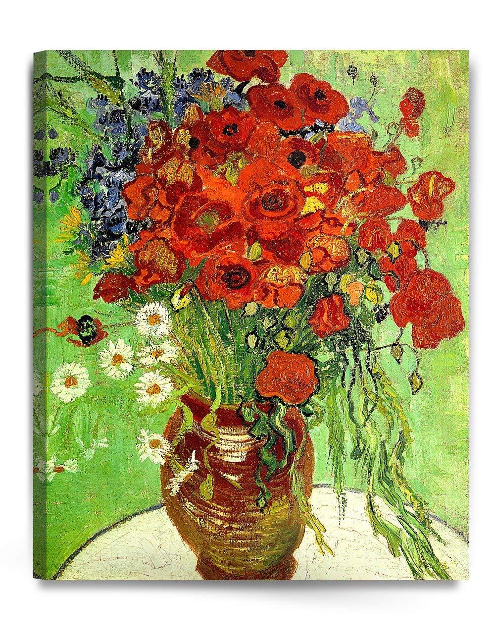 Red Poppies and Daisies by Vincent Van Gogh The Classic Arts Reproduction. Art Giclee Print On Canvas Stretched and Framed Ready to Hang