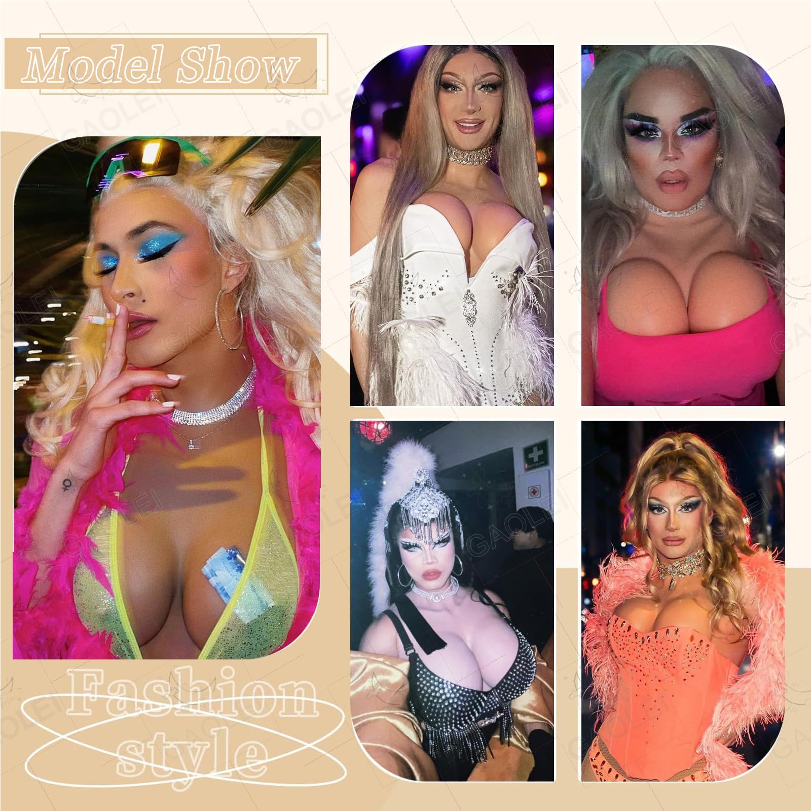 Adima Silikonowe fałszywe Niski dekolt Wycięcie z tyłu B-G Cup Breast Forms Enhancer dla crossdresserów Transgenderowa mastektomia