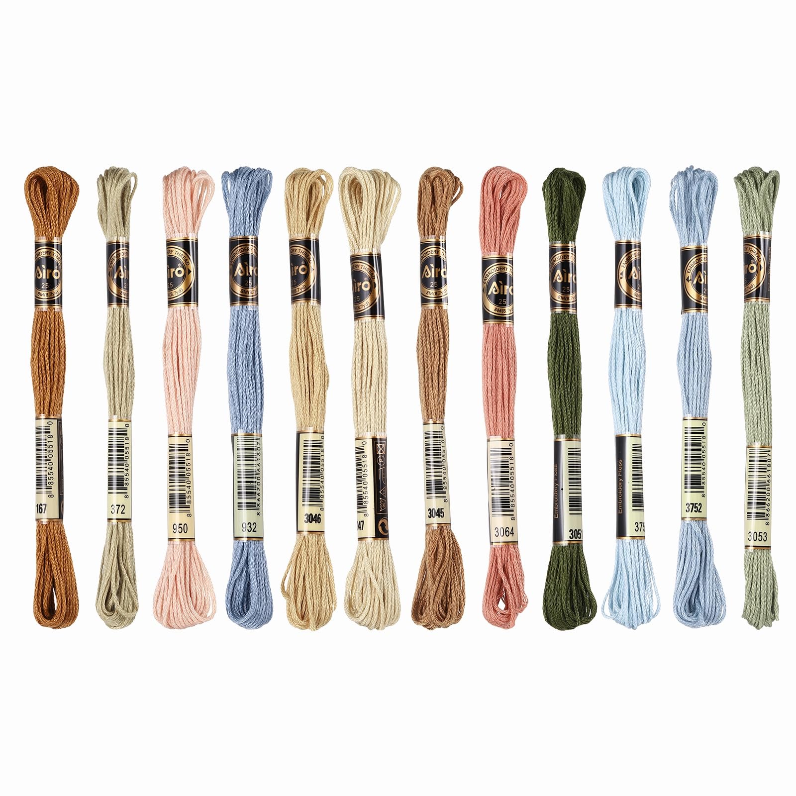 PATIKIL 12 Skeins Embroidery Floss Polyester Embroidery Threads Bracelets String for Cross-Stitch Hand Embroidery, Light Blue