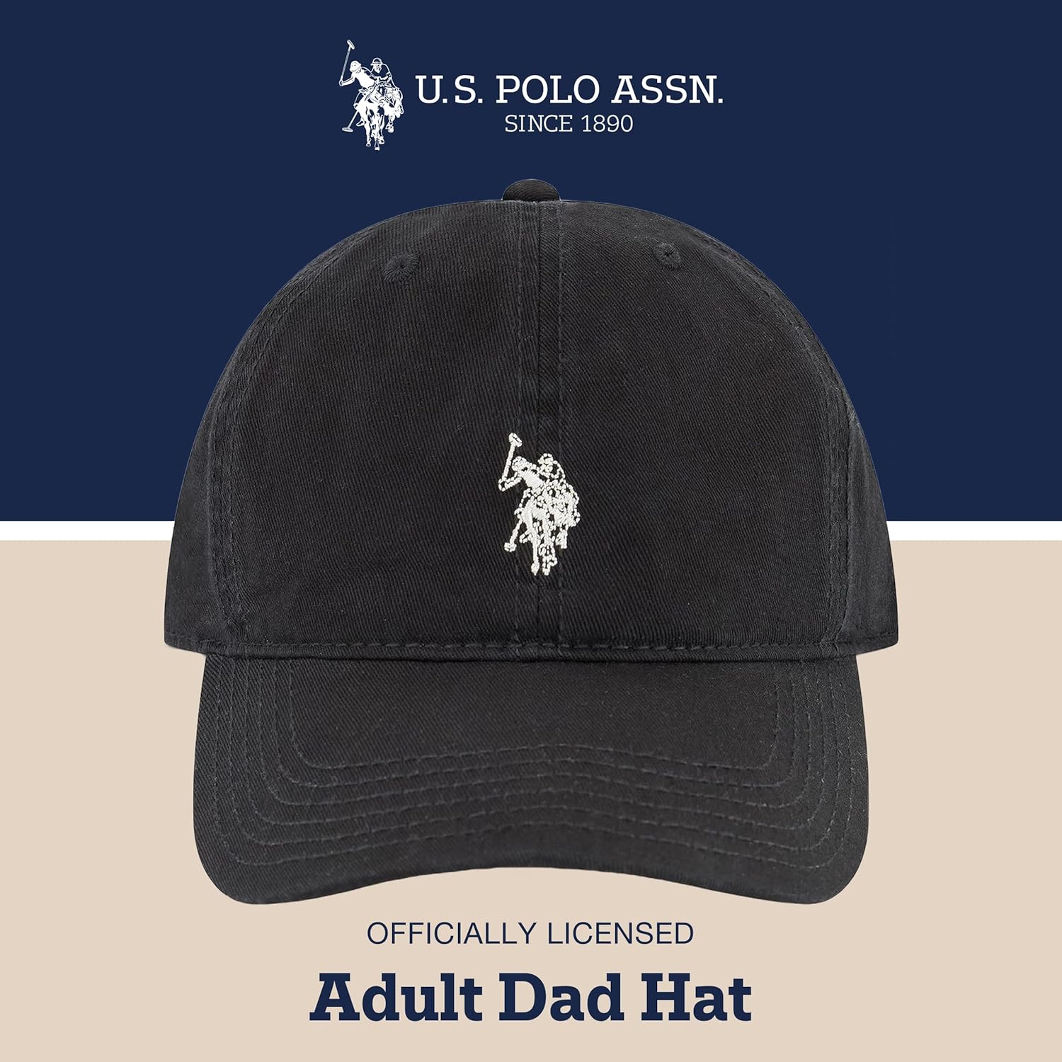 U.S. Polo Assn. Baseball Cap, 100% Cotton Adjustable Dad Hat with Small Pony Logo - Image 2