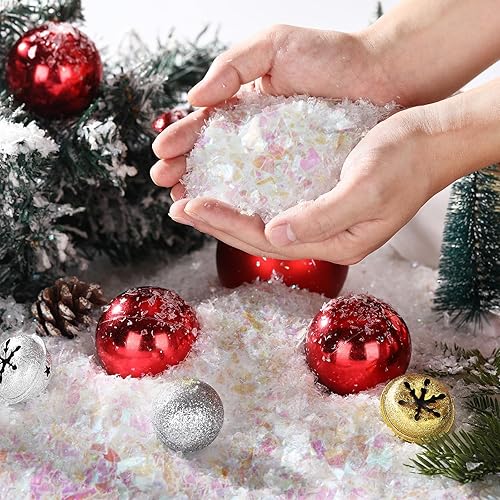 Miniatura 1 de Glimin Relleno de polvo de nieve artificial de Navidad, copos de nieve falsos, decoración de nieve para manualidades, nieve brillante para