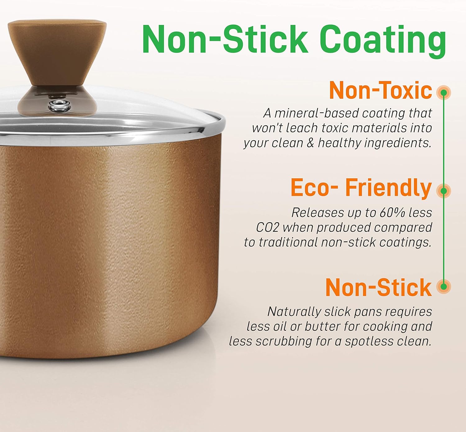 NutriChefKitchen Kitchenware Pots & Pans - Stylish Kitchen Cookware Set, Non-Stick (13-Piece Set), Brown, One Size, (NCCWA13BR.5)