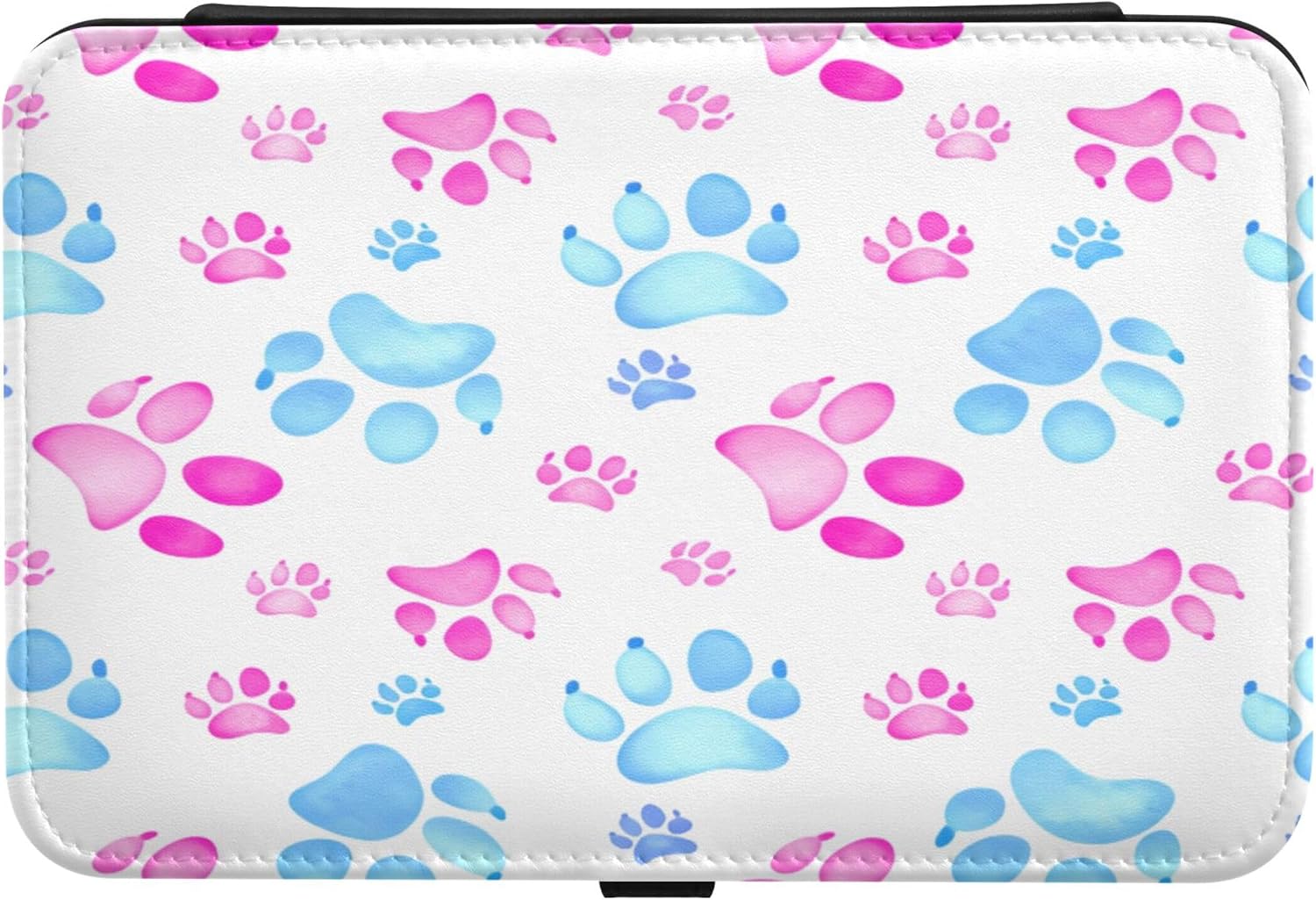 Kigai Watercolor Dog Cat Paw Jewelry Box Portable PU Leather Jewelry Organizer Travel Case for Girls Women Display Storage Holder for Earrings Rings Necklaces Bracelets (Black)