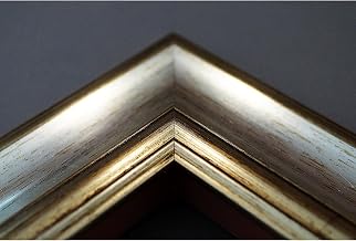 Golden Picture Frame - Gold/Colour with or Without Wooden Mount - Various Sizes (Silver, 30 x 40)