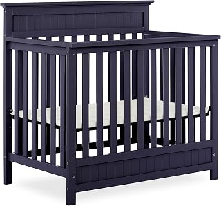 Dream On Me Harbor Convertible Mini Baby Crib, Navy