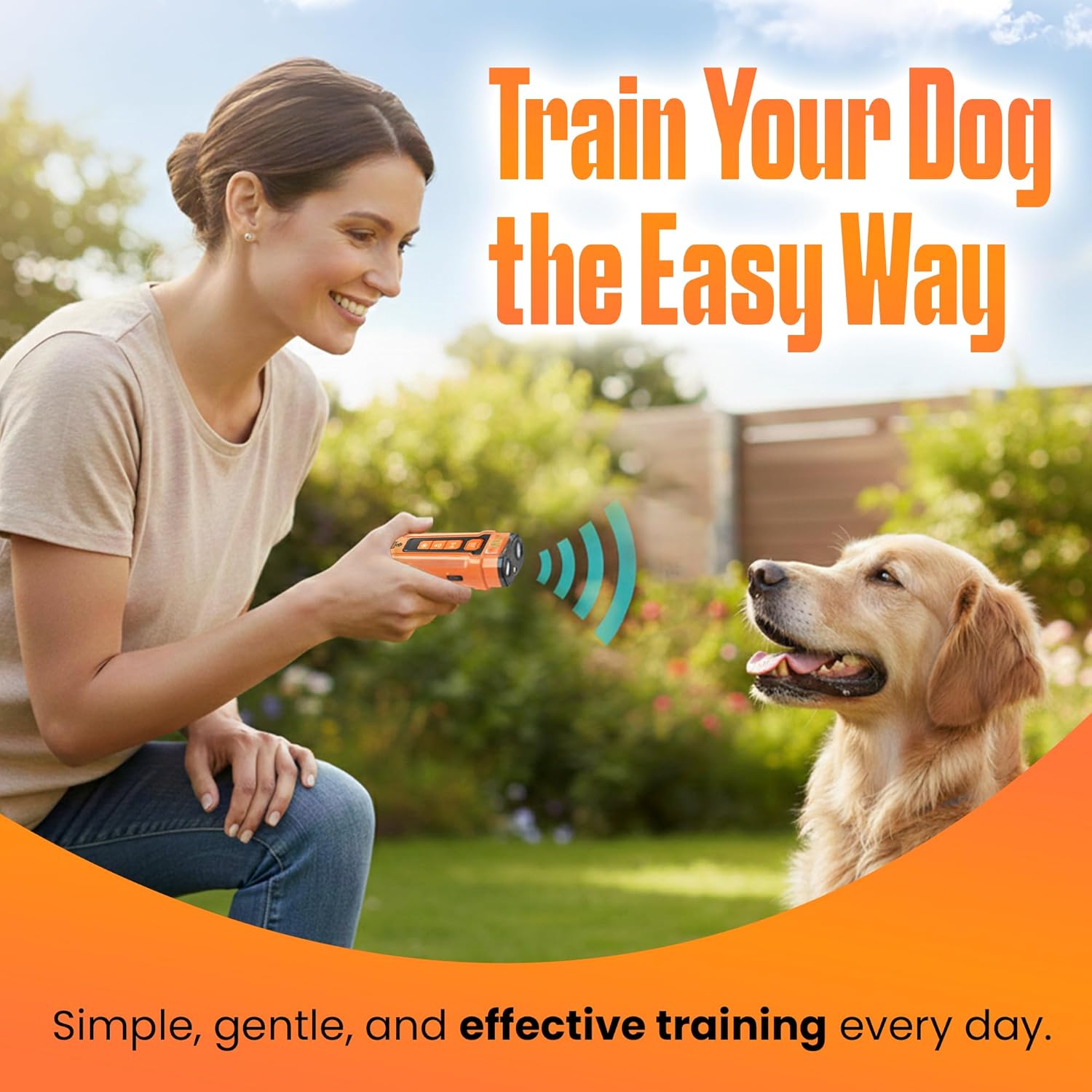 Bark Deterrent Training Device for Dogs -Multiple Training Modes,Safe Anti-Barking Trainer, Correct Behavior, Rechargeable Ultrasonic Handheld Deterrent for Small & Large Dogs by Zenbark
