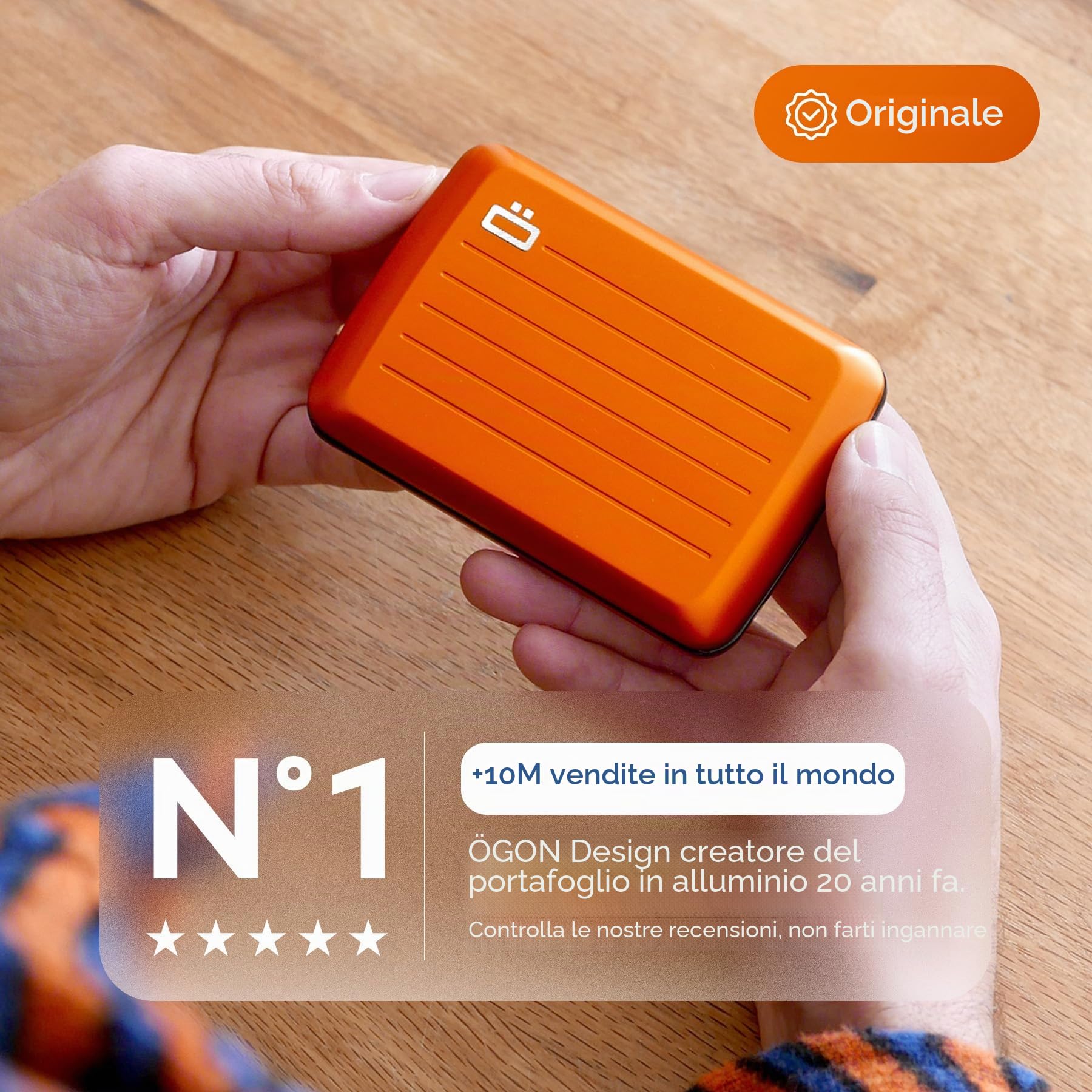 ÖGON -DESIGNS- Portacarte in alluminio con chiusura in metallo, protezione RFID contro le frodi e la smagnetizzazione, portafoglio compatto, modello Smart Case OSLO