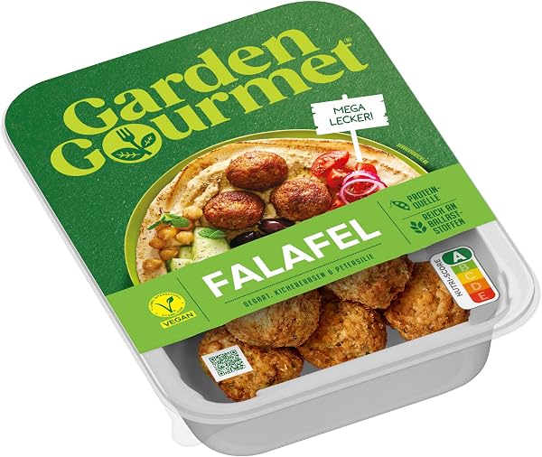 GARDEN GOURMET Vegane Falafel, Fingerfood auf Basis von Kichererbsen, Zucchini und Zwiebeln, 1er Pack (1 x 190g)