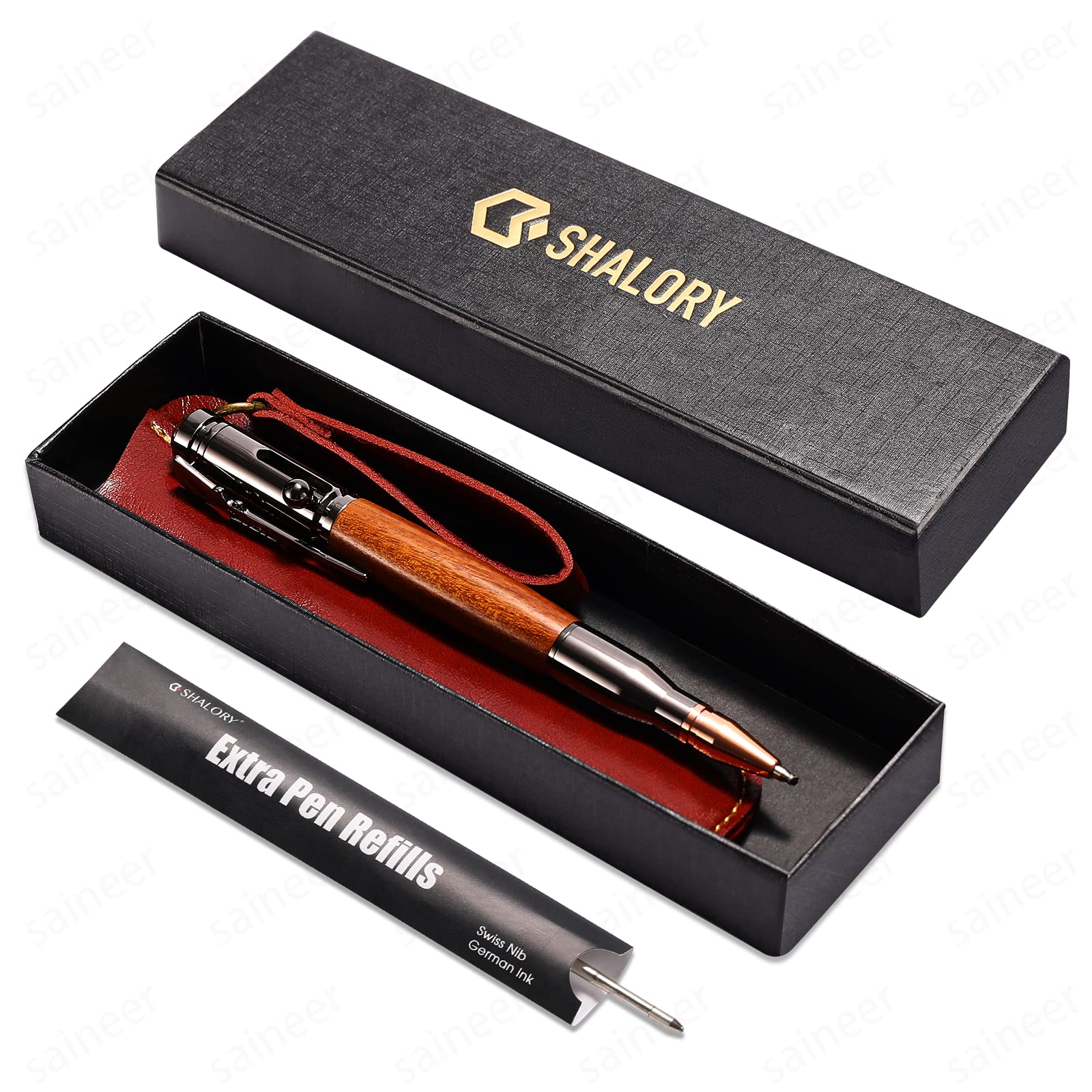 Bolt Action Pen Ballpoint Pen with Compass Rifle Clip Extra Refills Office Decor Gift for Dad Colleague Boyfriend — view 5