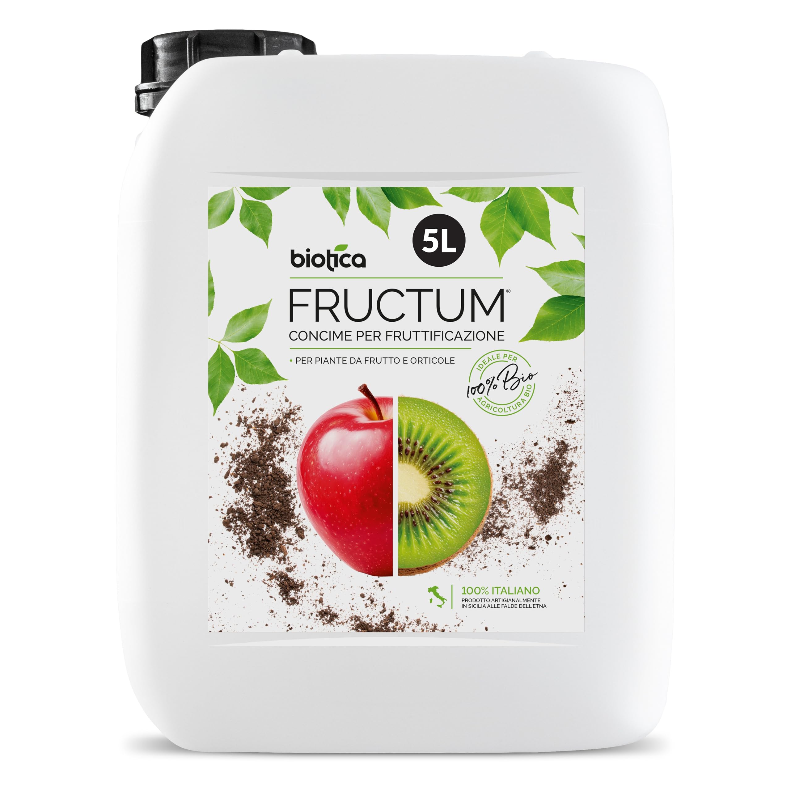 BIOTICA Concime Liquido Biologico per Piante da Frutto e Orto, Fructum 5L