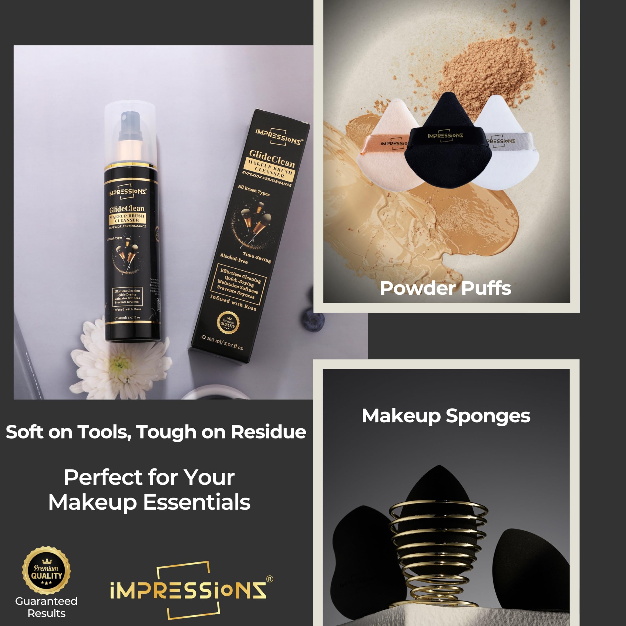 ImpressionZ Alcohol-Free Makeup Brush Cleanser Spray – Quick-Drying Formula for Brushes & Sponges, Maintains Softness, Prolongs Lifespan, Cruelty-Free, Gentle & Effective