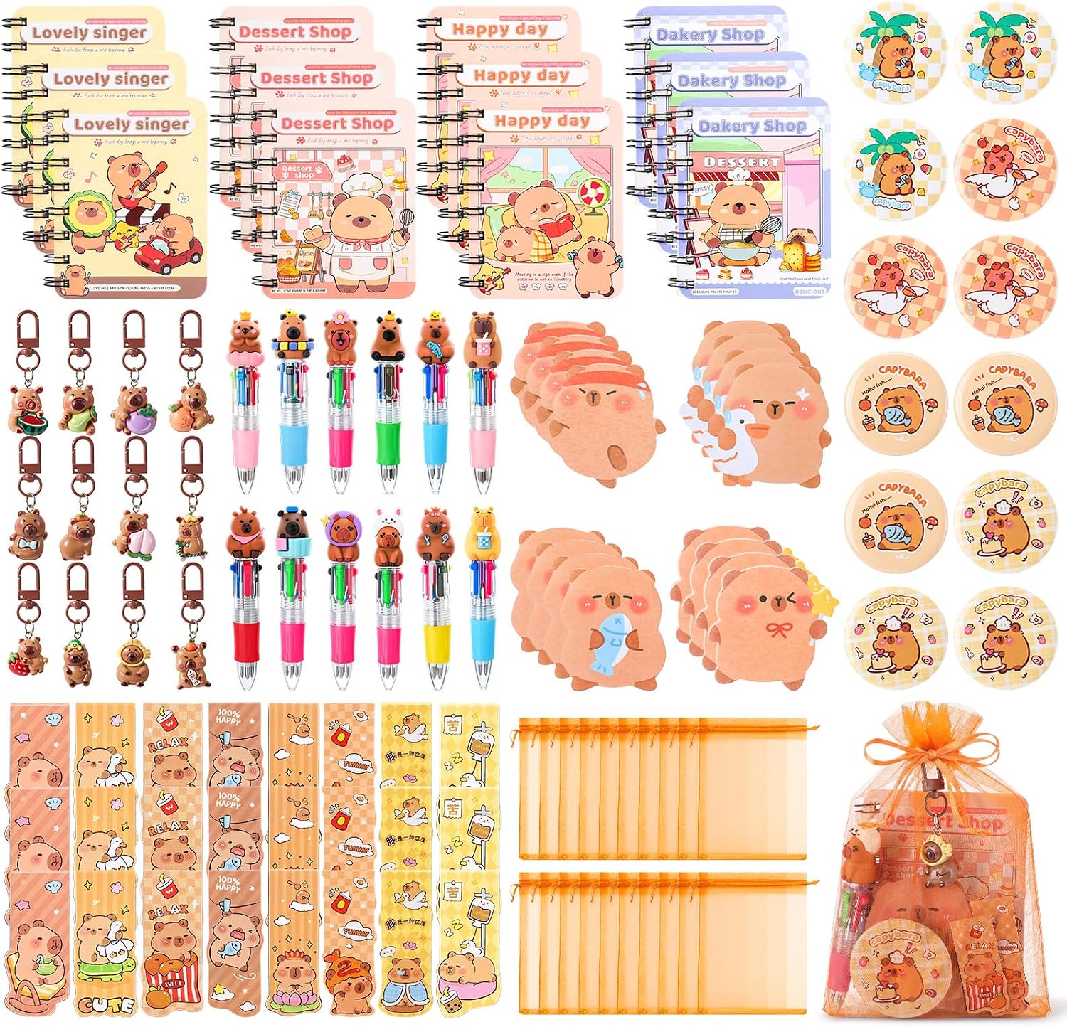Nosiny 84 Pcs Capybara Party Favors Birthday Party Supplies Stationery Gift