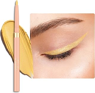 Oulac Yellow Eyeliner Pencil, Waterproof Retractable Eye Liner Pen, Smooth and Creamy Eye Makeup for Precision Application Vegan & Cruelty-Free, 12 Lemon Cake
