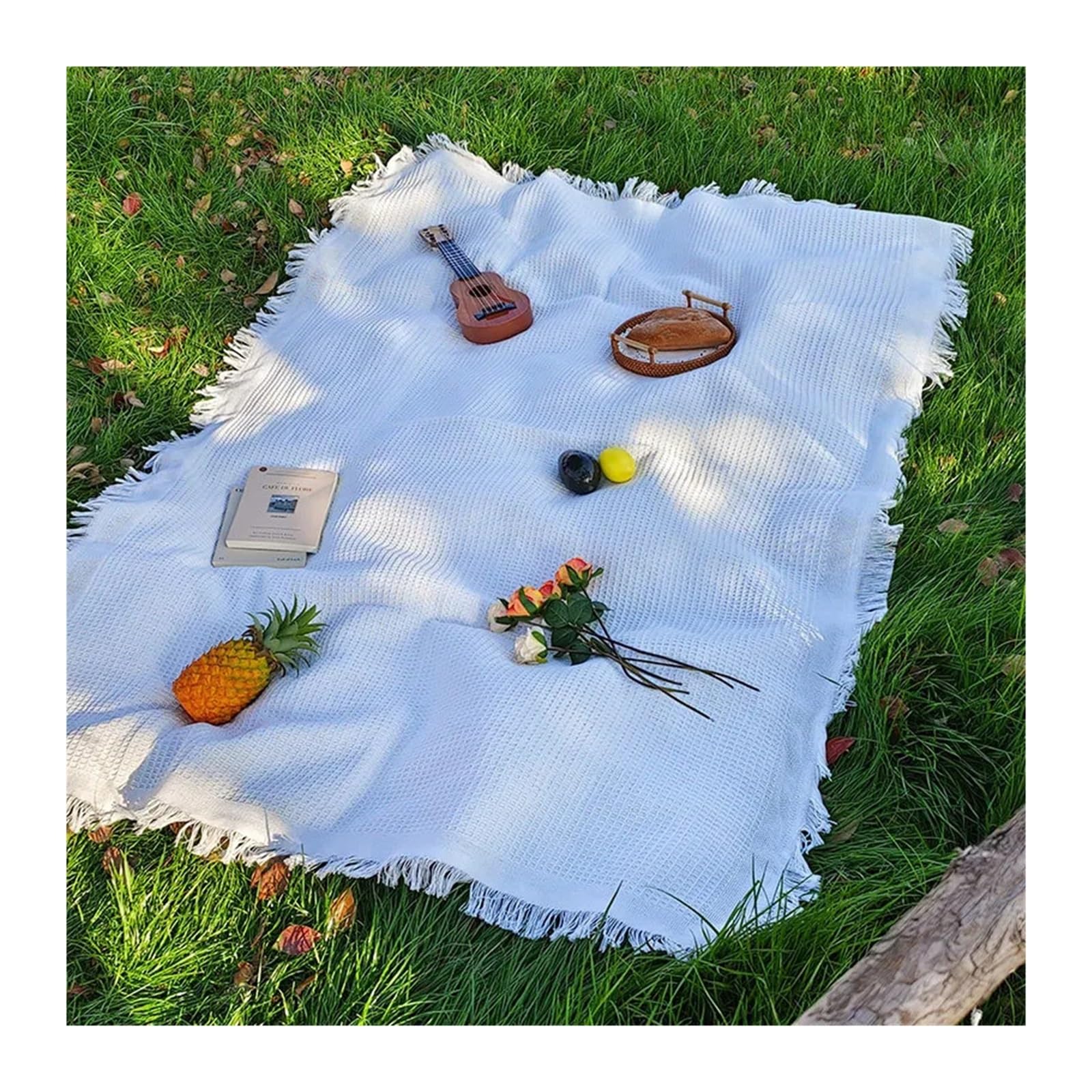 Tapis de pique-nique, nappe en lin, couverture de Camping, atmosphère de sortie, coffre de voiture(Grey,90X150)