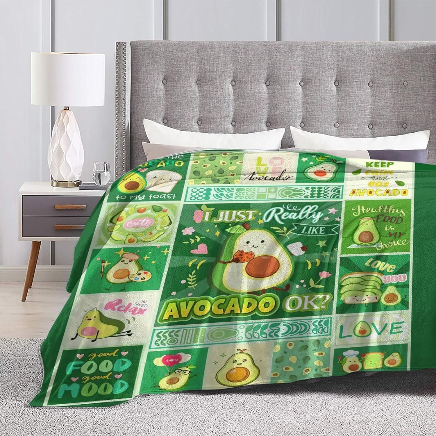 SweetFox Avocado Blanket, Funny Cute Avocado Decor Throw Blanket Gifts for Girls Boys Lovers Super Warm Soft Plush Lightweight Fleece Flannel Winter Bedding Blankets for Kids Adults Women 50"X40" - Image 9