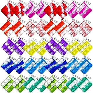 40PCS Mini Pop Fidget It Toy Pack, Stress Relief Hand Toys Keychain, Push Pop Bubble Wrap Simple Fidget Toy, Anti-Anxiety Office Desk Toys for Kids Adults, Decompression Toys Suitable for All Ages …