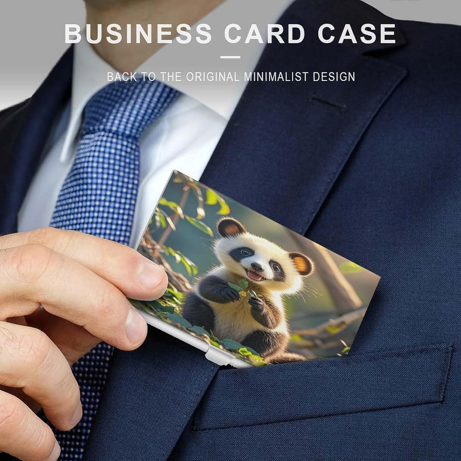 Foolish Cute Animal Business Card Holder Slim Business Card Case image 3