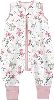 Baby Schlafsack mit Füßen 2er Pack 100% Baumwolle 1.5 Tog Baby Schlafsack mit Beinen für kleine Kinder