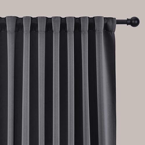 Miniatura 86 de SHINELAND Cortinas opacas de 102 pulgadas para sala de estar, cortinas opacas con pestaña trasera de 102 pulgadas de largo para dormitorio, Crema