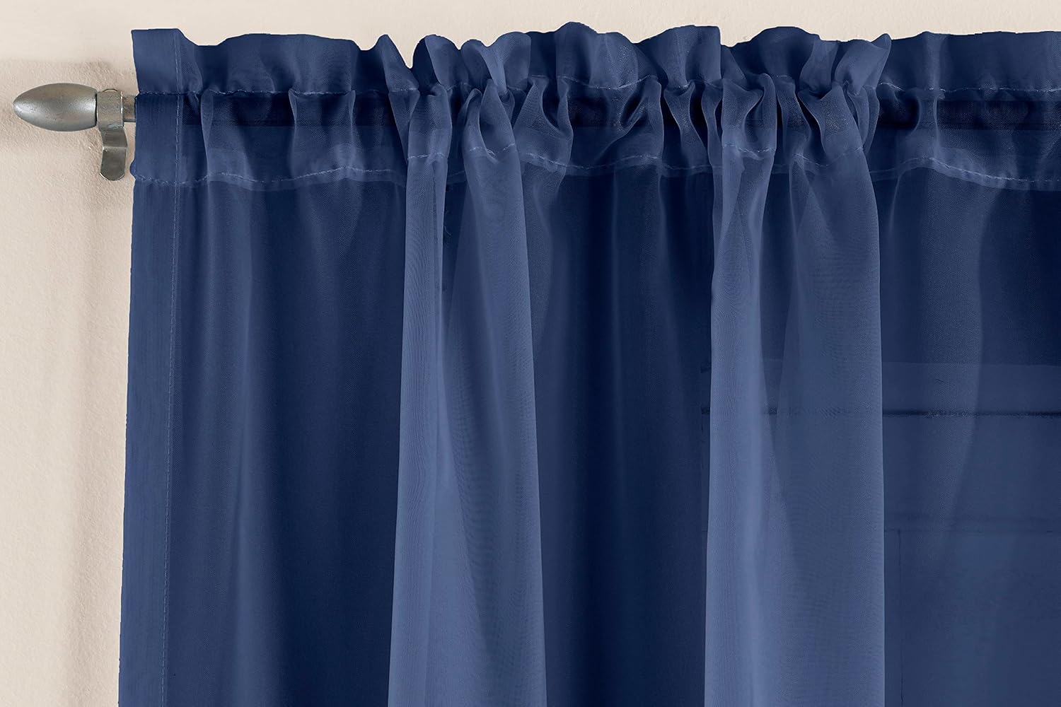 Enhanced Living Navy Voile Curtains for Living Room Panel Pair, 57 Wide x 54 Drop - Image 3