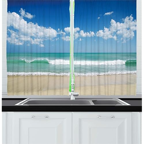 Beach Kitchen Curtains Amazon Com