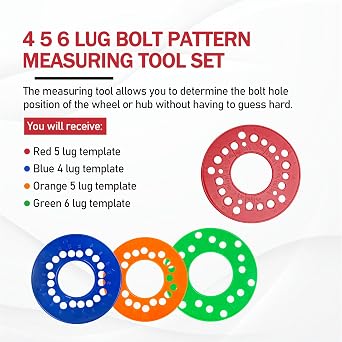 Wheel Bolt Pattern Measuring Tool Set | 4 | 5 | 6 Lug Bolt Pattern Template