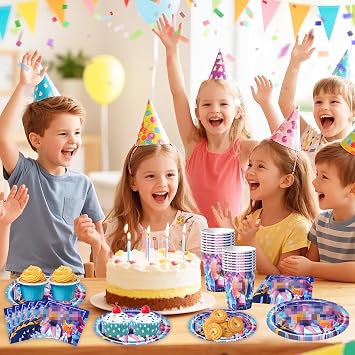 Demon Party Tableware Set- KPop Kids Birthday Decorations Girls Party Supplies Decorations with Happy Birthday ParTy Plates Cup Napkins for K Pop Singer Idol Theme PaTty DecoratioNS