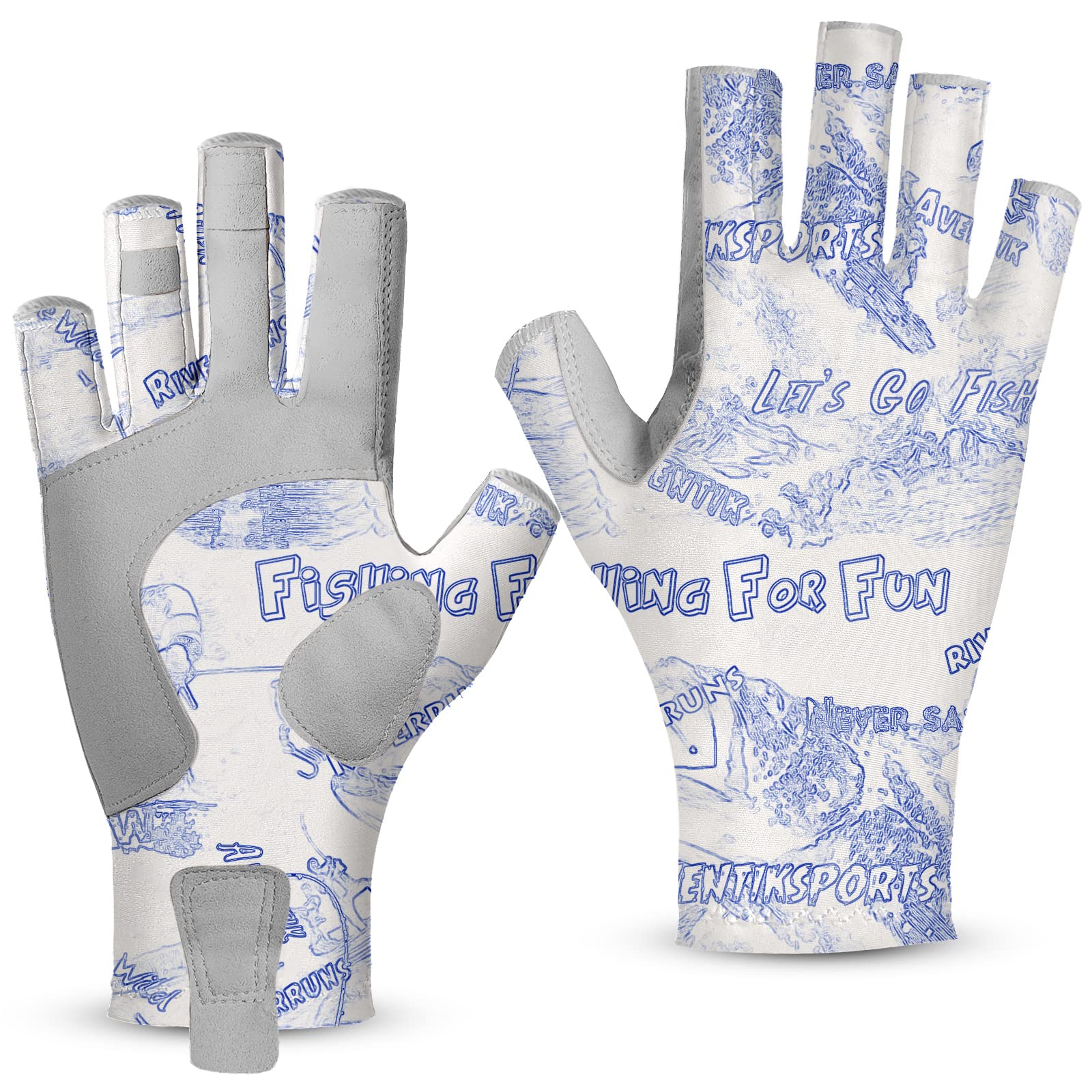 Riverruns Los Guantes de Pesca sin Dedos están diseñados para la Pesca, el Barco, el Kayak, el Senderismo, la Carrera, el Ciclismo y la conducción.