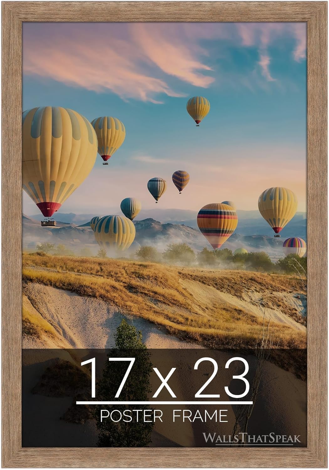 wallsthatspeak 17x23 Brown Barnwood Picture Frame for Puzzles Posters Photos or Artwork