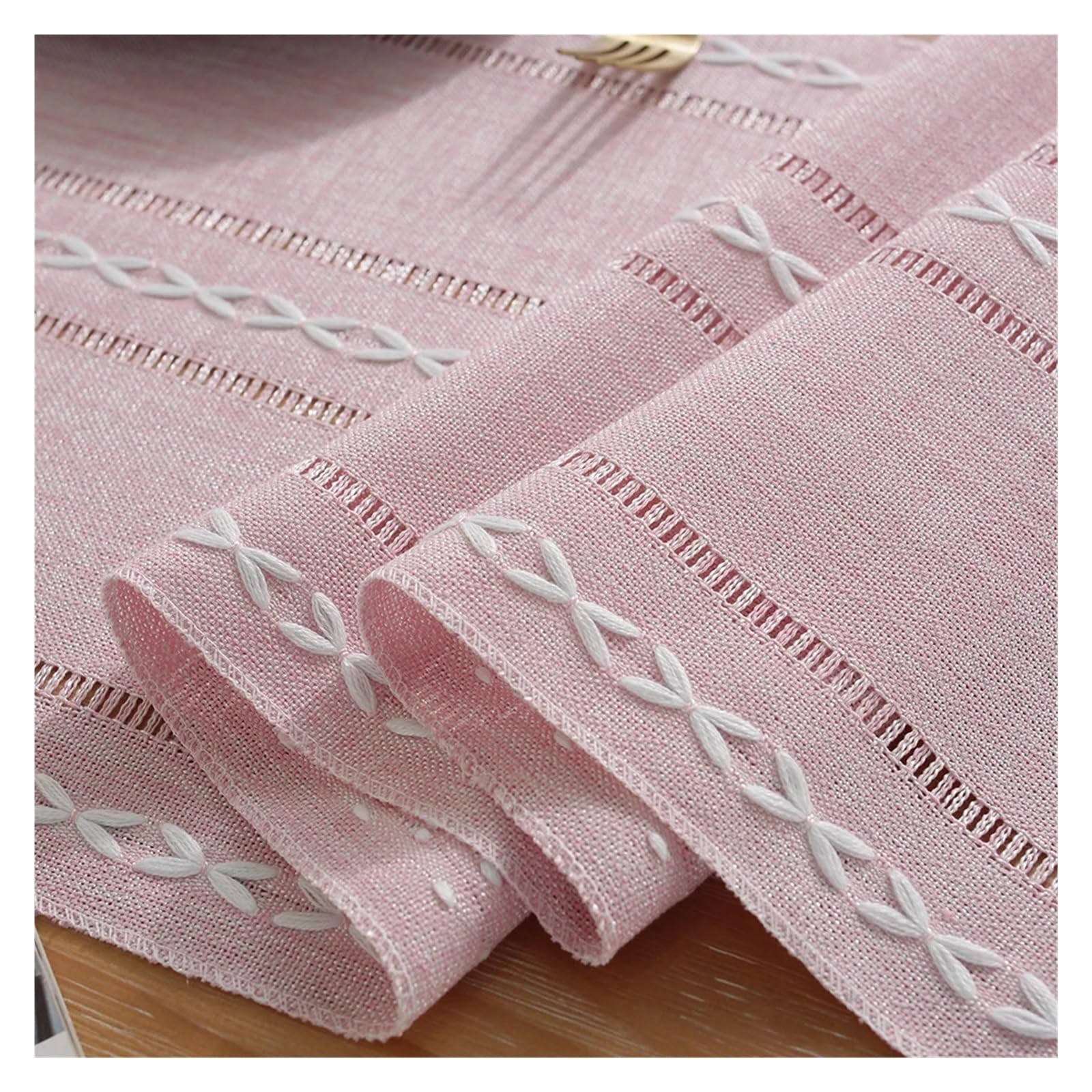 Runner da tavola con frange Runner da tavolo rustico con nappe, runner ricamati in cotone e lino for decorazioni pranzo, feste di nozze(Taupe,33x228cm With Tassel)