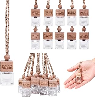 50 Pcs Hanging Car Freshener Diffuser Employee Appreciation 8ml Square Glass Bottle Essential Oil Diffuser Car Accessories Interior Unisex