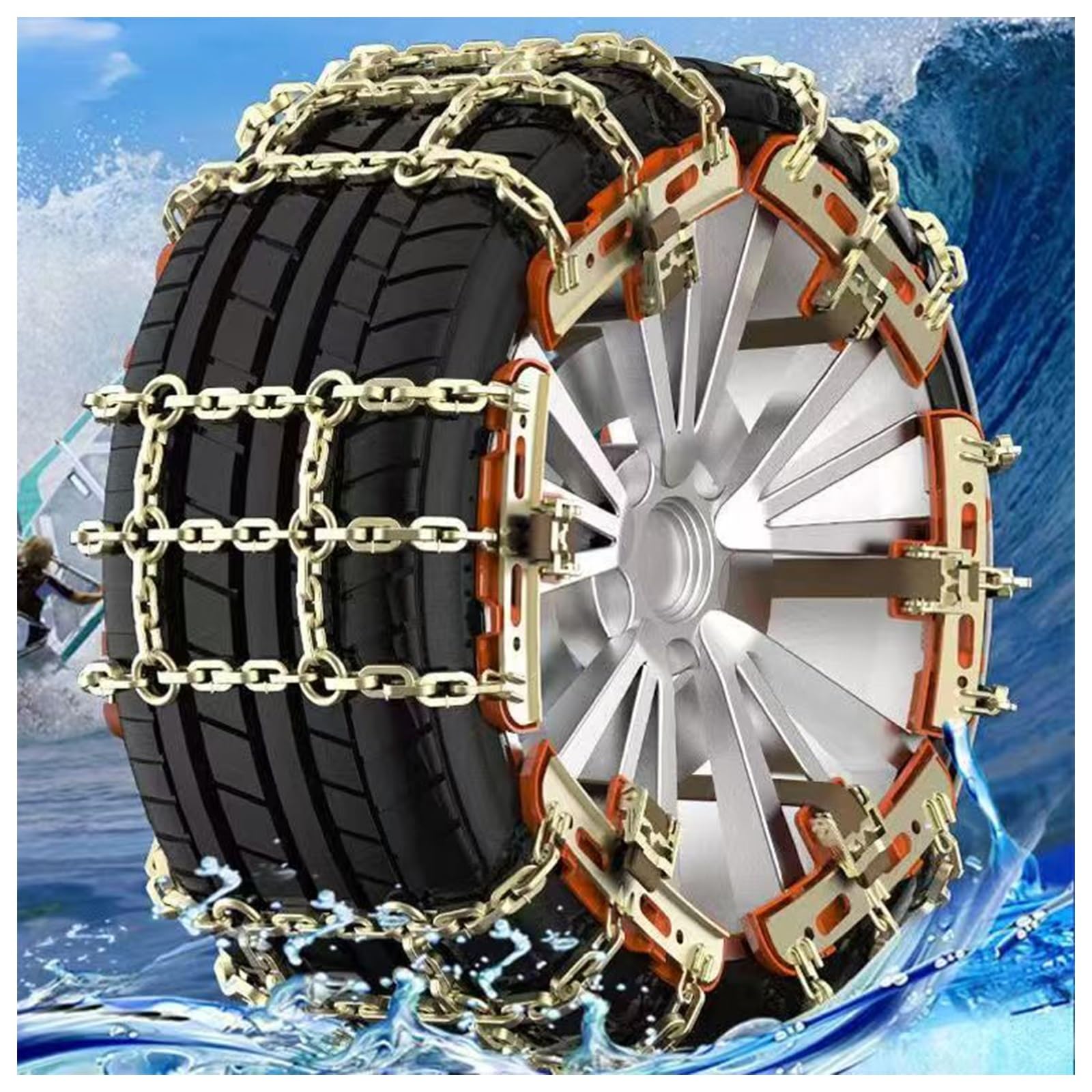 Cadenas Nieve Coche, Cadenas Universales for Nieve, Cadenas Nieve Neumáticos, Adecuado for Neumáticos, la Mayoría de los Automóviles, Camiones y SUV(10items,205-235)