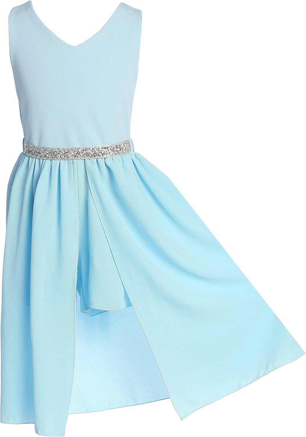 BluNight Collection Little Girls Sleeveless V Neck Rhinestones Maxi Skirt Short Jumpsuit Romper USA: Clothing, Shoes & Jewelry