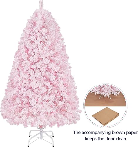 Miniatura 8 de Yaheetech Árbol de Navidad artificial preiluminado de 12 pies con luces incandescentes blancas cálidas, árbol de Navidad preiluminado con 4266
